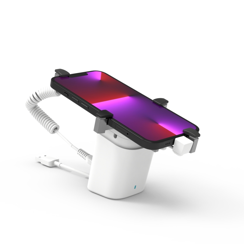 T30 square compact anti-theft security display stand with interchangeable clamps for phone and tablet