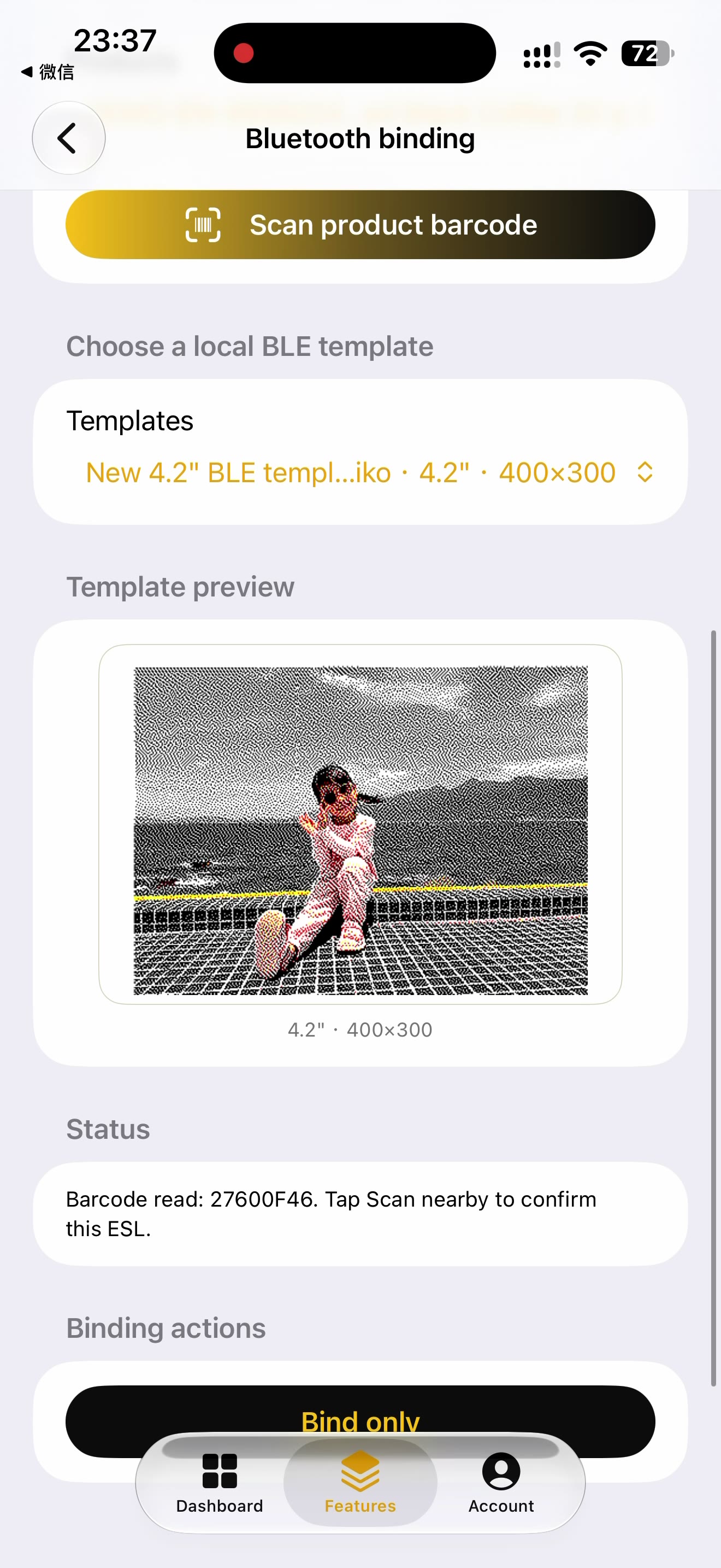 TagHub App — template preview ready to bind