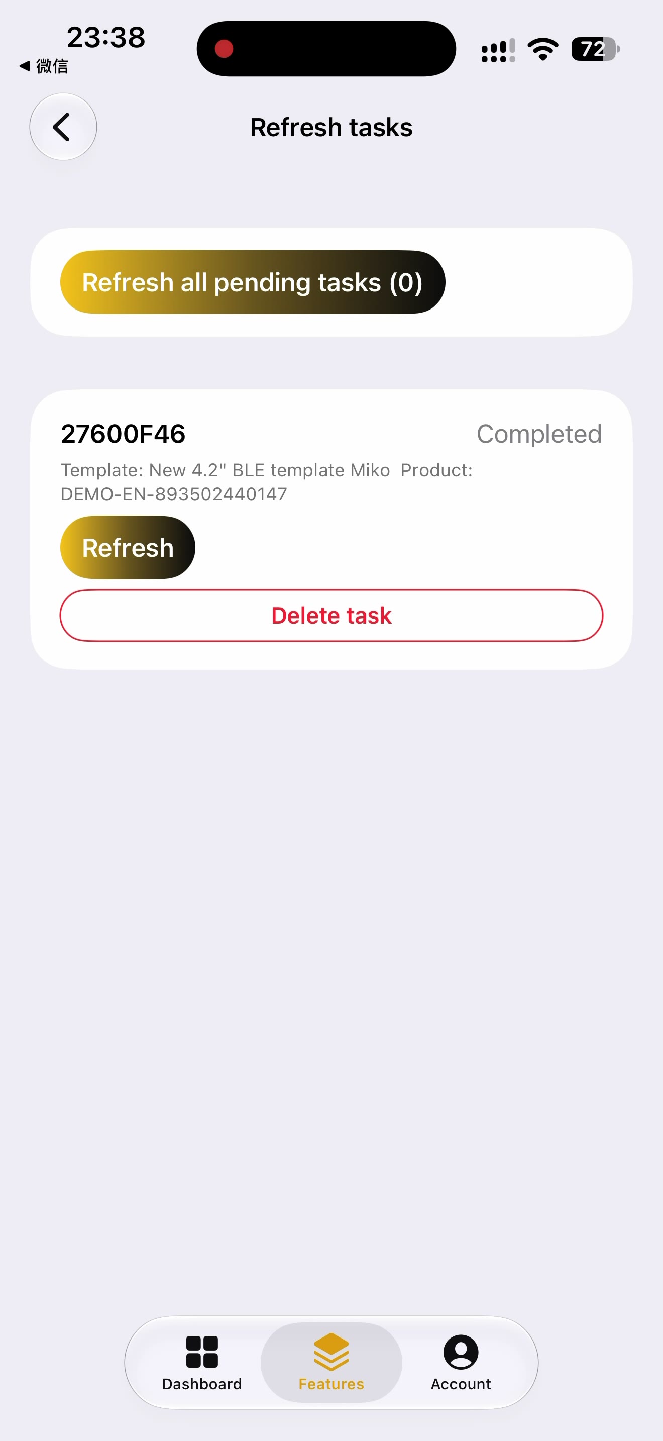 TagHub App — refresh task completed