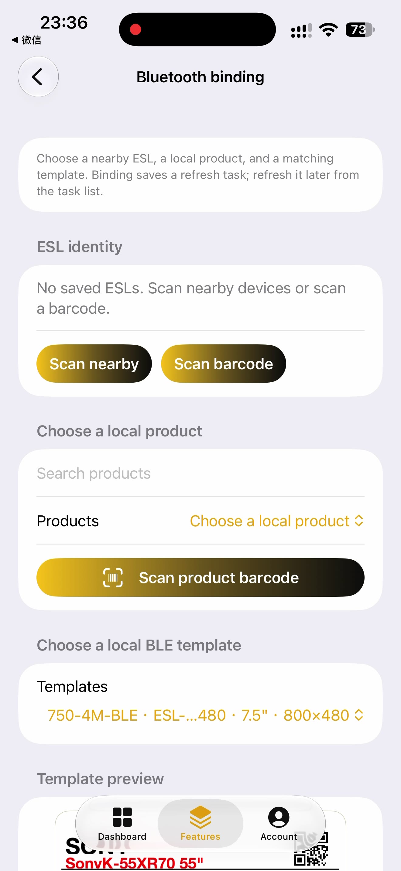 TagHub App — Bluetooth binding screen