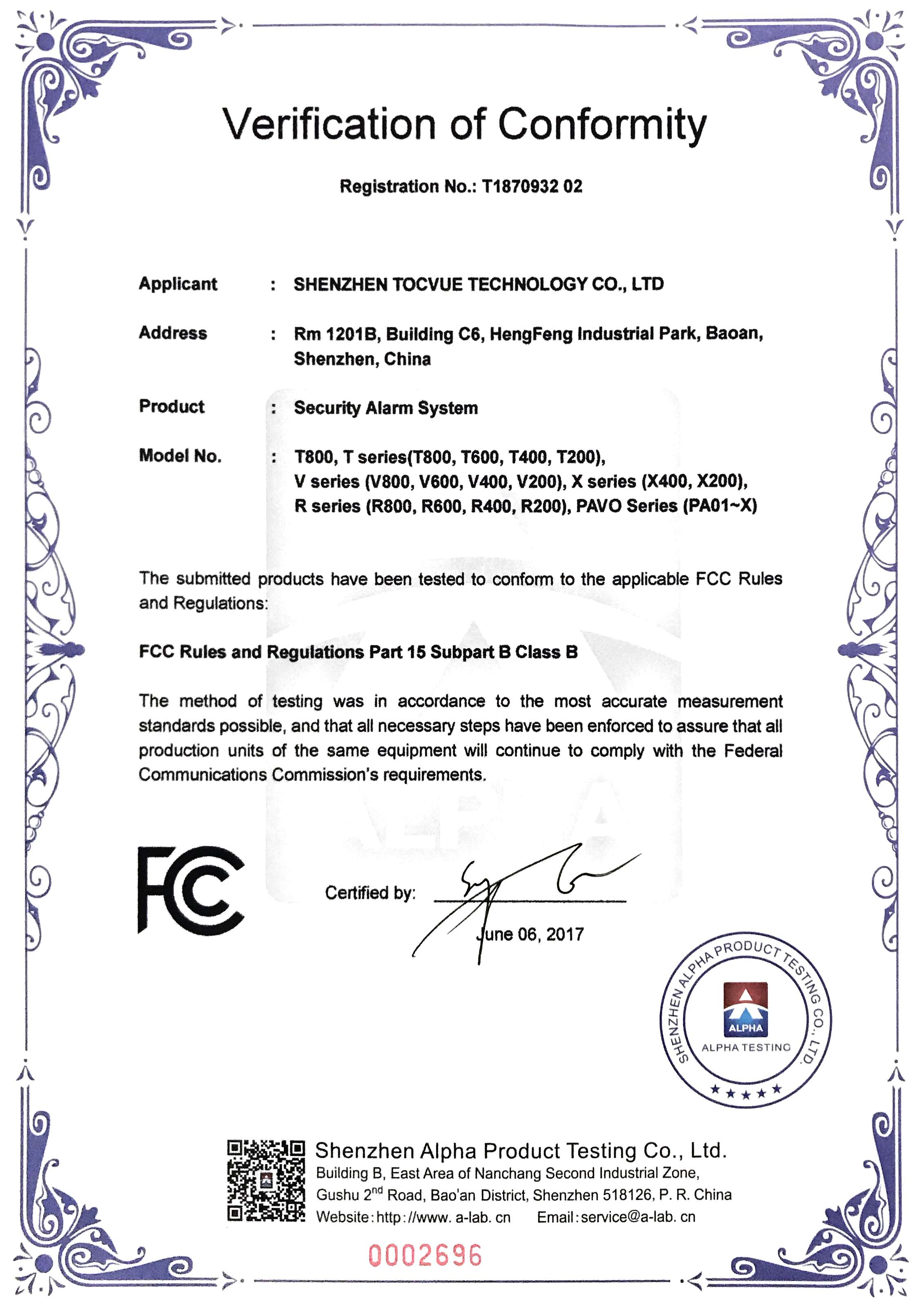 FCC Certification