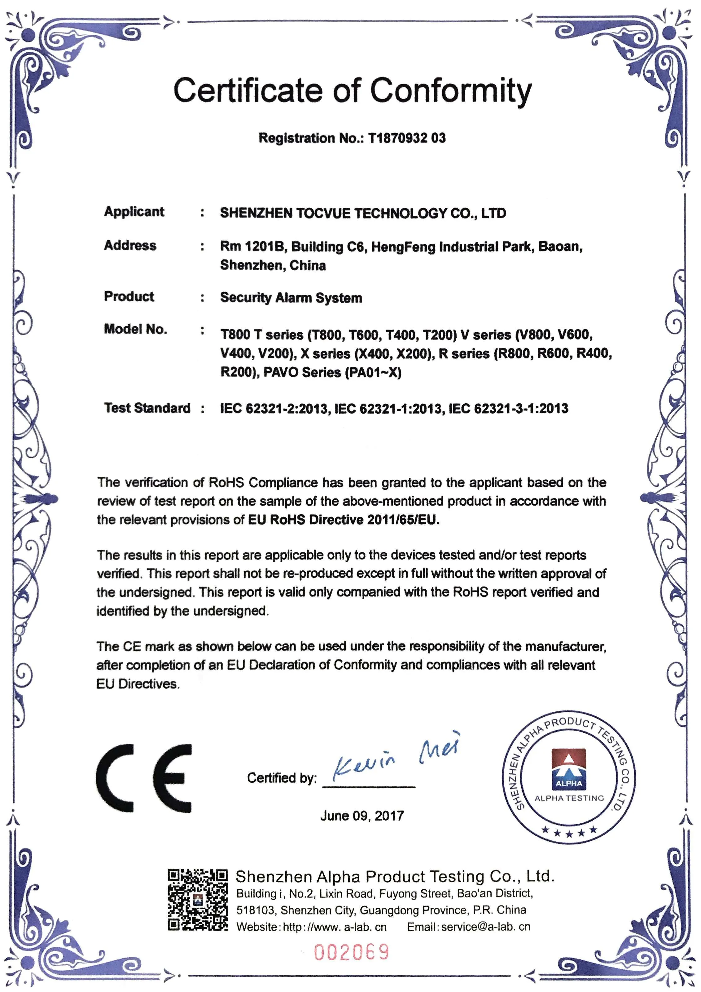 RoHS Certification