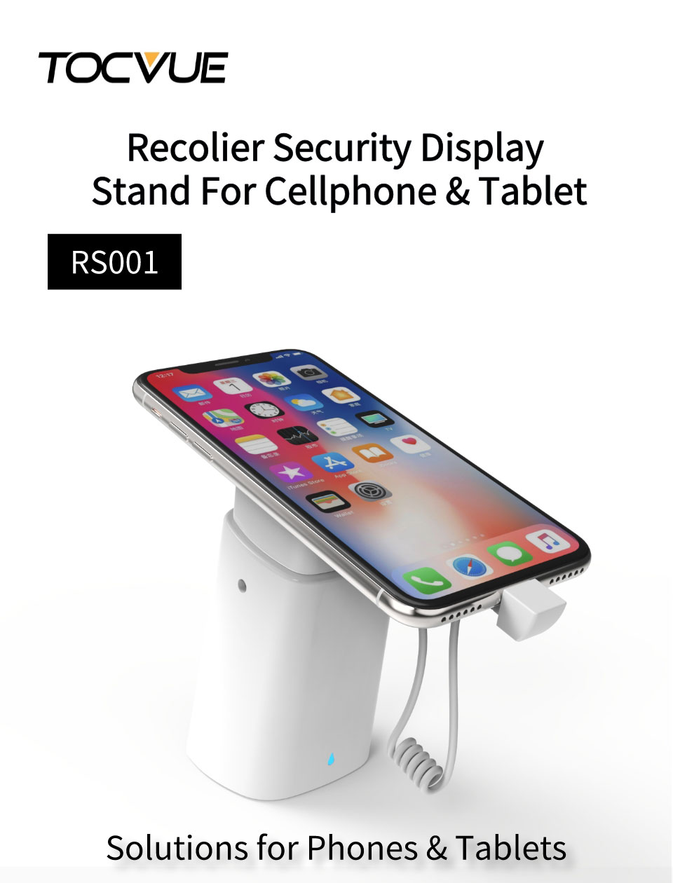 RS001 01 RS001-2 ULTRA HIGH SECURITY RECOLIER PHONE SECURITY DISPLAY STAND