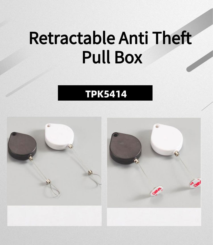 TPK5414 DETAIL 01 TPK 5414 Display Secuiry Tethers With Lasso Cell Phone Security Retractable Pull Box
