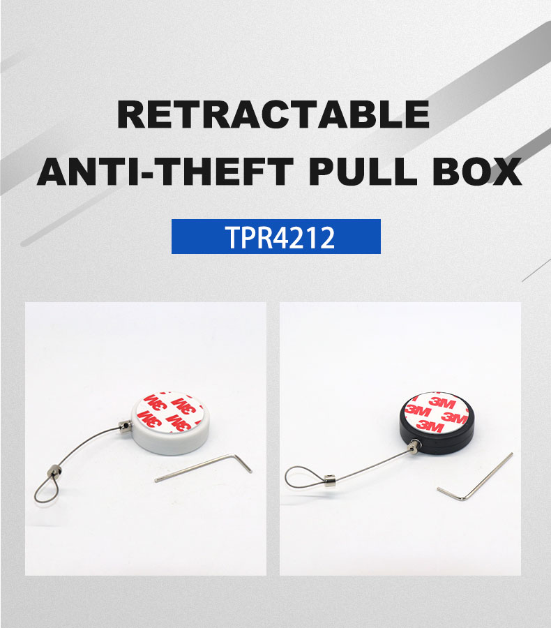 TPR32124214 1 TPR 4212 Security Display Pull Box Auto-Rewind Retractable Cable Reel