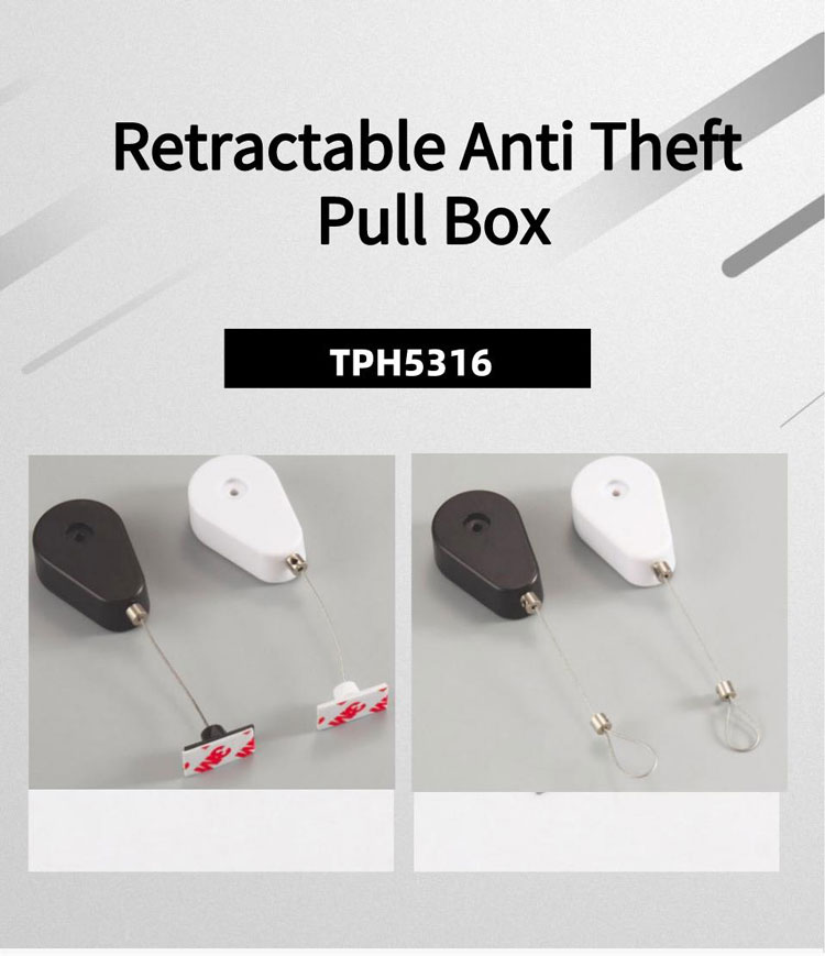 TPH5316 detail 01 TPH5316 Retractable Tethers Retractable Ring Display Pull Box