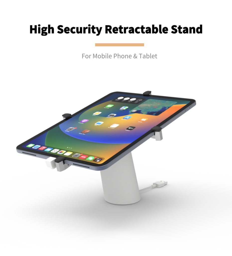 02 T20 High security retractable anti thef security display stand for phone&tablet