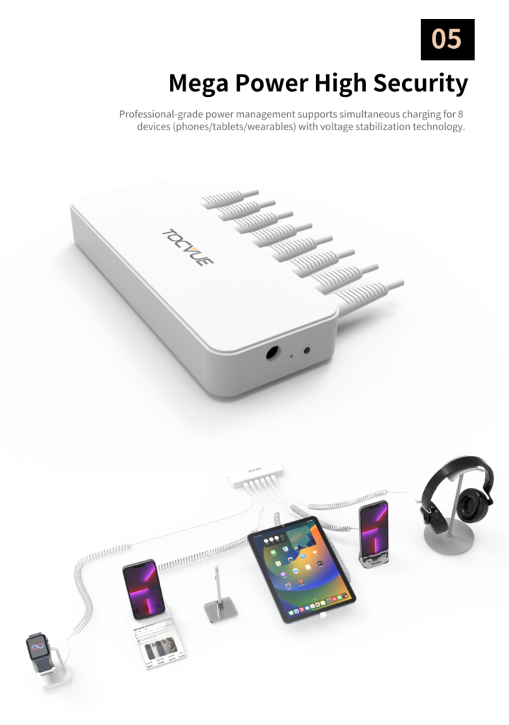 6 S Series Multiport Centralized Retail Display Solutions for Phones, Tablets & Electronics (S400/S600/S800) 6 S Series Multiport Centralized Retail Display Solutions for Phones, Tablets & Electronics (S400/S600/S800)