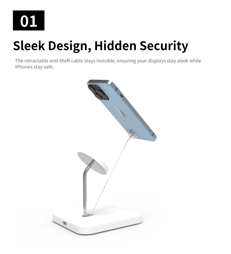 2 PA-05S retactable Magnetic Anti-Theft Wireless Charging Display Stand for iPhone 2 PA-05S retactable Magnetic Anti-Theft Wireless Charging Display Stand for iPhone