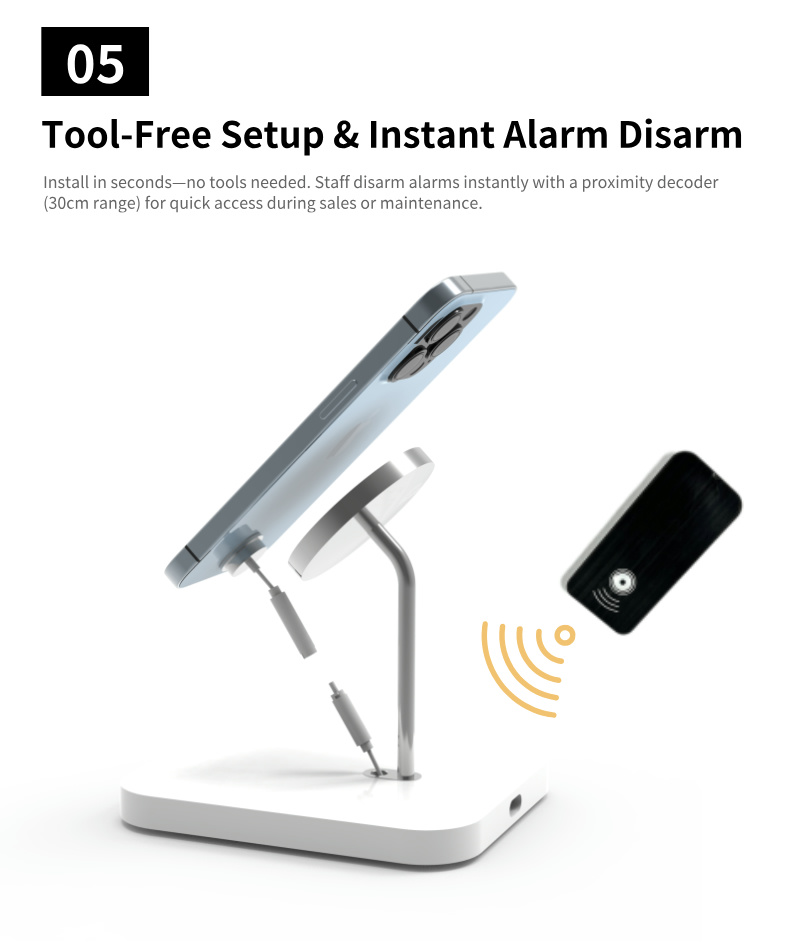 6 PA-05S retactable Magnetic Anti-Theft Wireless Charging Display Stand for iPhone 6 PA-05S retactable Magnetic Anti-Theft Wireless Charging Display Stand for iPhone