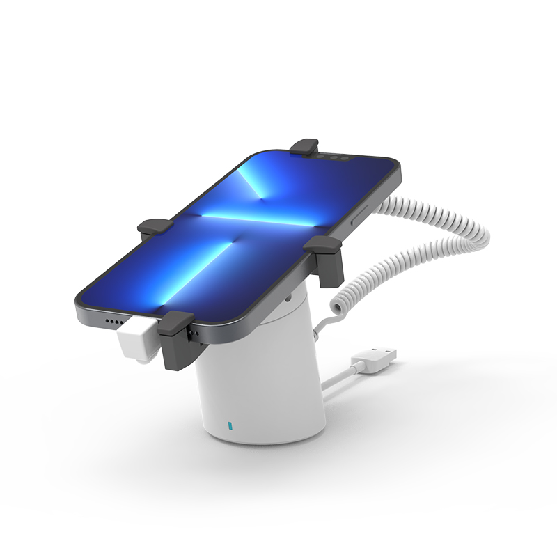 T10 Main 1 Low Profile Wired Security Display Stand for Phone & Tablet (Model T10) - Anti-Theft Charging Base with Alarm