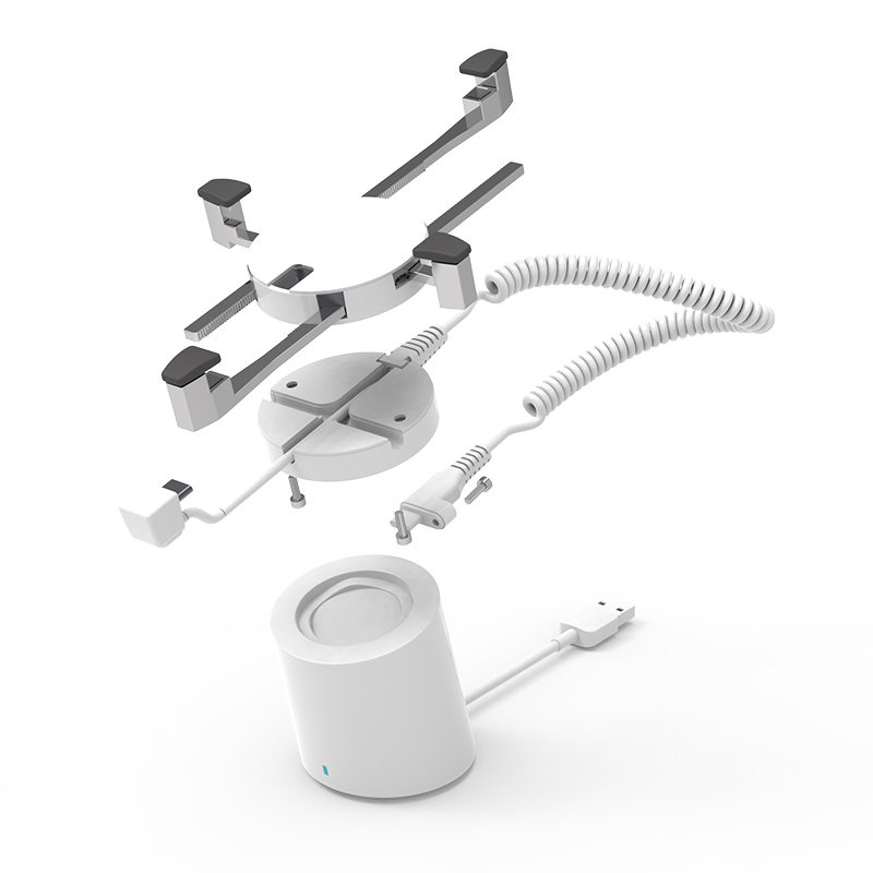 T10 Main 3 Low Profile Wired Security Display Stand for Phone & Tablet (Model T10) - Anti-Theft Charging Base with Alarm